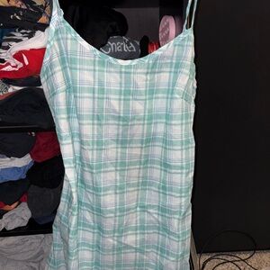 SHEIN Mint and White Plaid Dress (never worn)